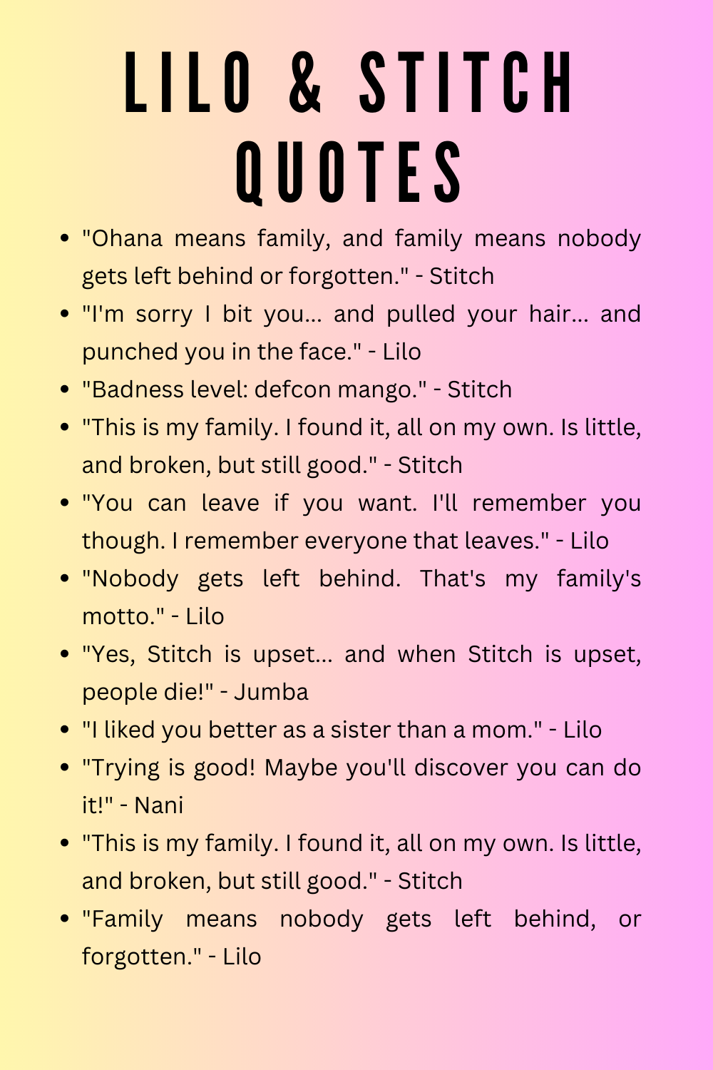 disney quotes lilo and stitch
