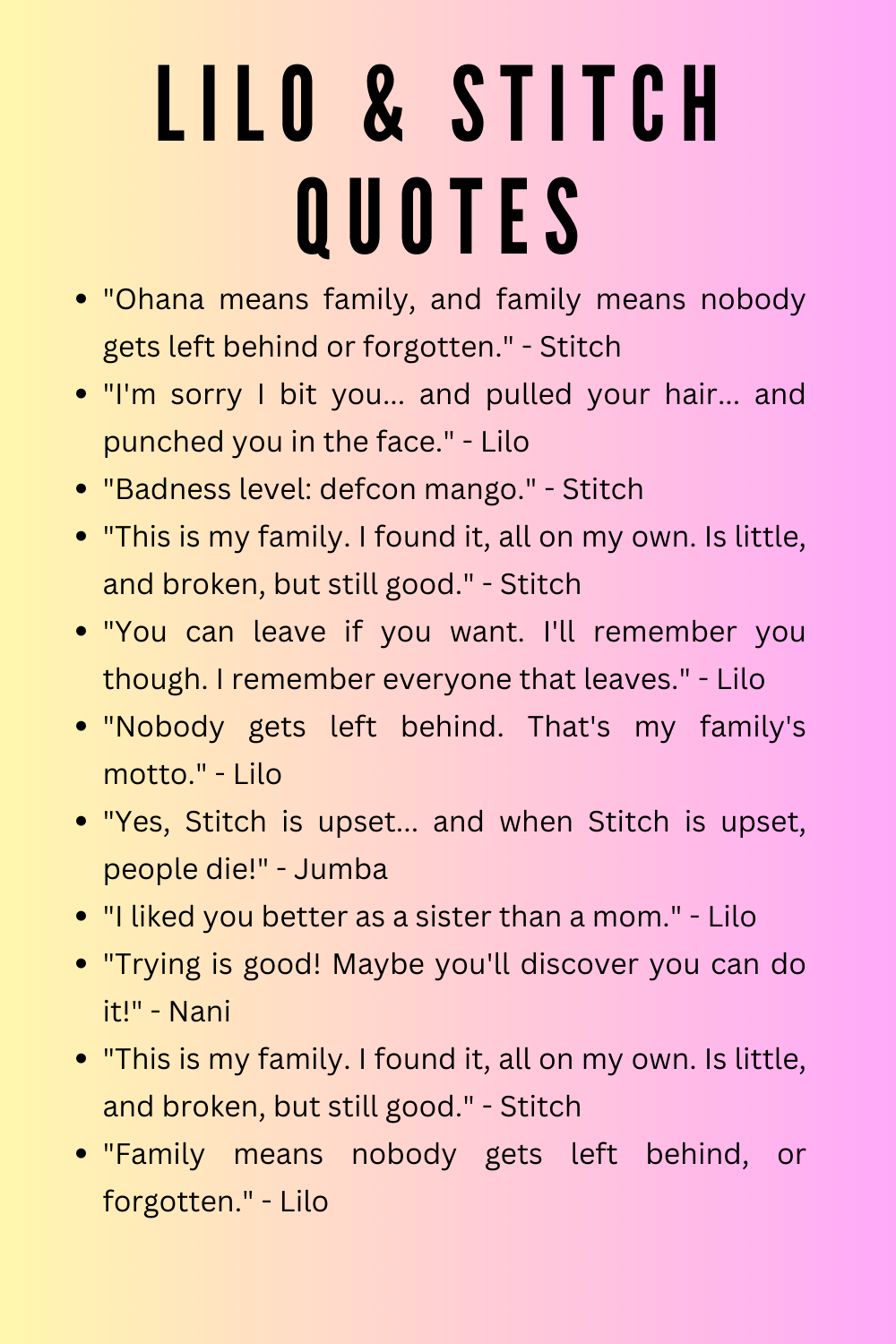 Lilo & Stitch: The 10 Funniest Quotes