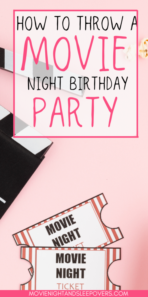 movie night birthday party pin