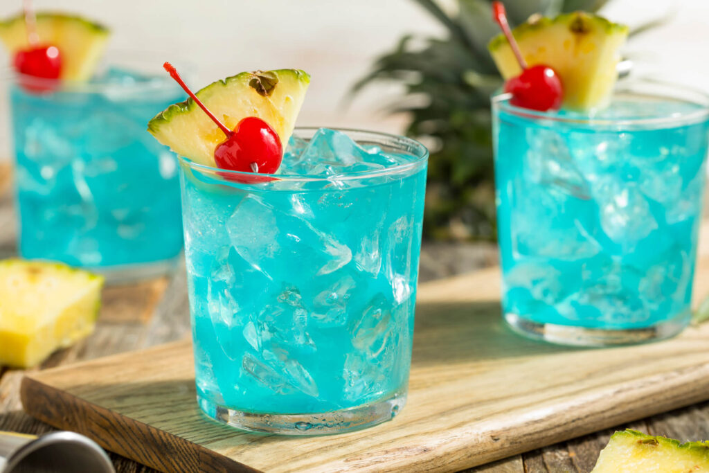 blue punch in a glass